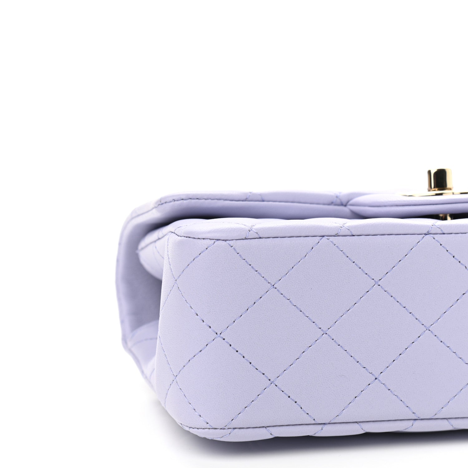 Chanel Lambskin Quilted Mini Top Handle Rectangular Flap Light Purple 8 of 9