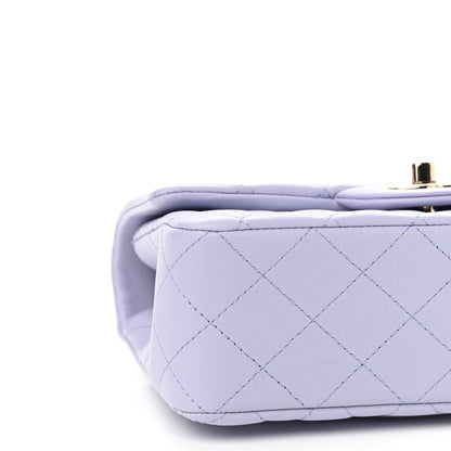 Chanel Lambskin Quilted Mini Top Handle Rectangular Flap Light Purple 8 of 9