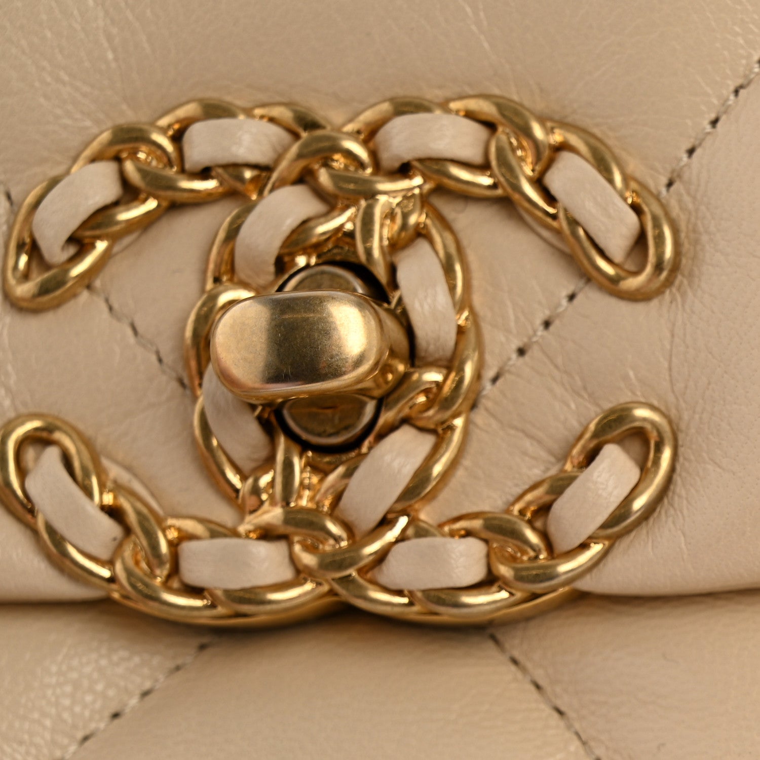 Chanel Lambskin Quilted Medium Chanel 19 Flap Beige 11 of 11