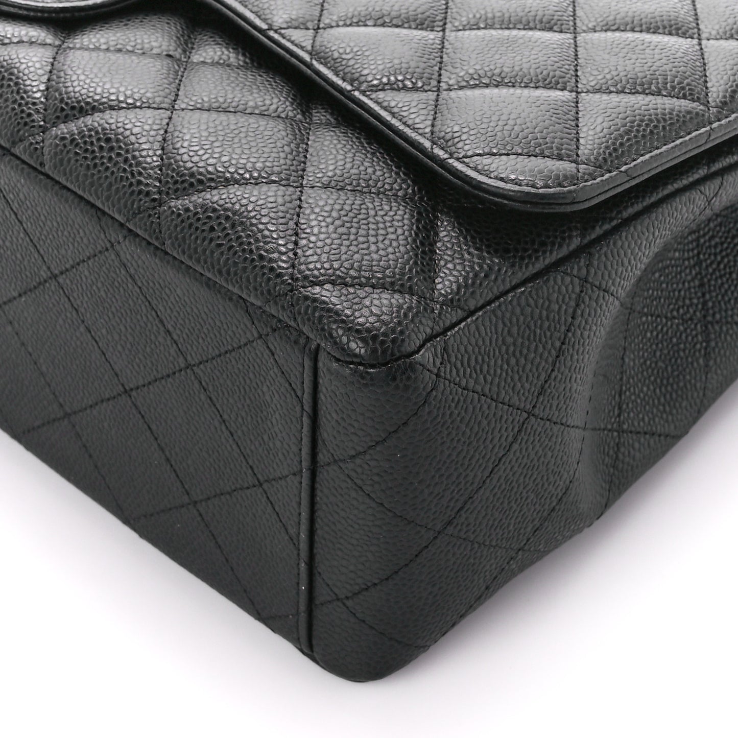 Caviar Quilted Maxi Double Flap Black