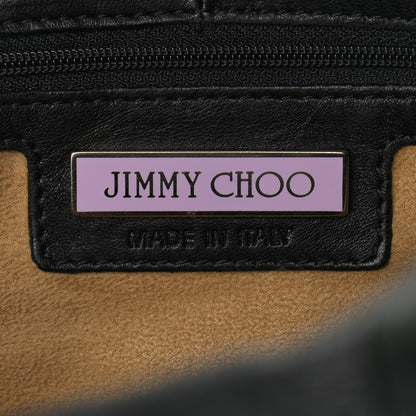 Jimmy Choo Biker Leather Elaphe Snakeskin Tote Black 6 of 15