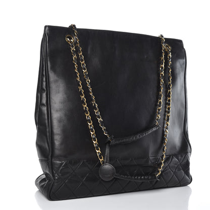 Chanel Lambskin Quilted Shopping Tote Black 3 of 17