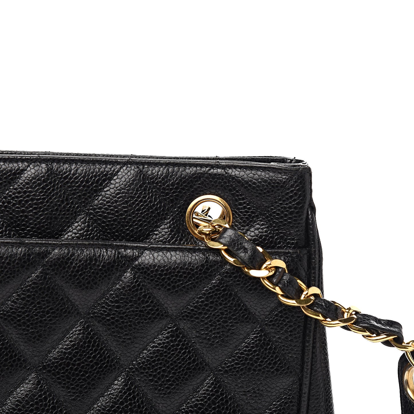 Caviar Quilted Shoulder Bag Black