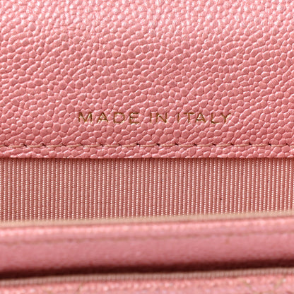 Chanel Iridescent Caviar Quilted Flap Card Holder Rose Pink 5 of 8