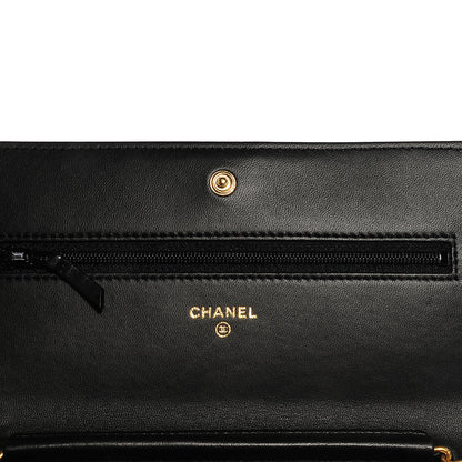 Chanel Lambskin Quilted Boy Wallet On Chain WOC Black 6 of 9