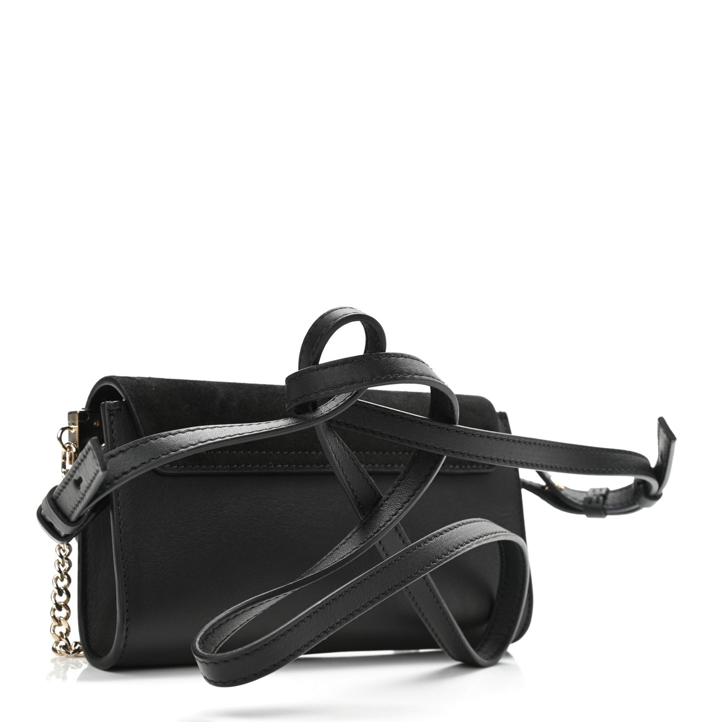 Suede Calfskin Small Faye Shoulder Bag Black