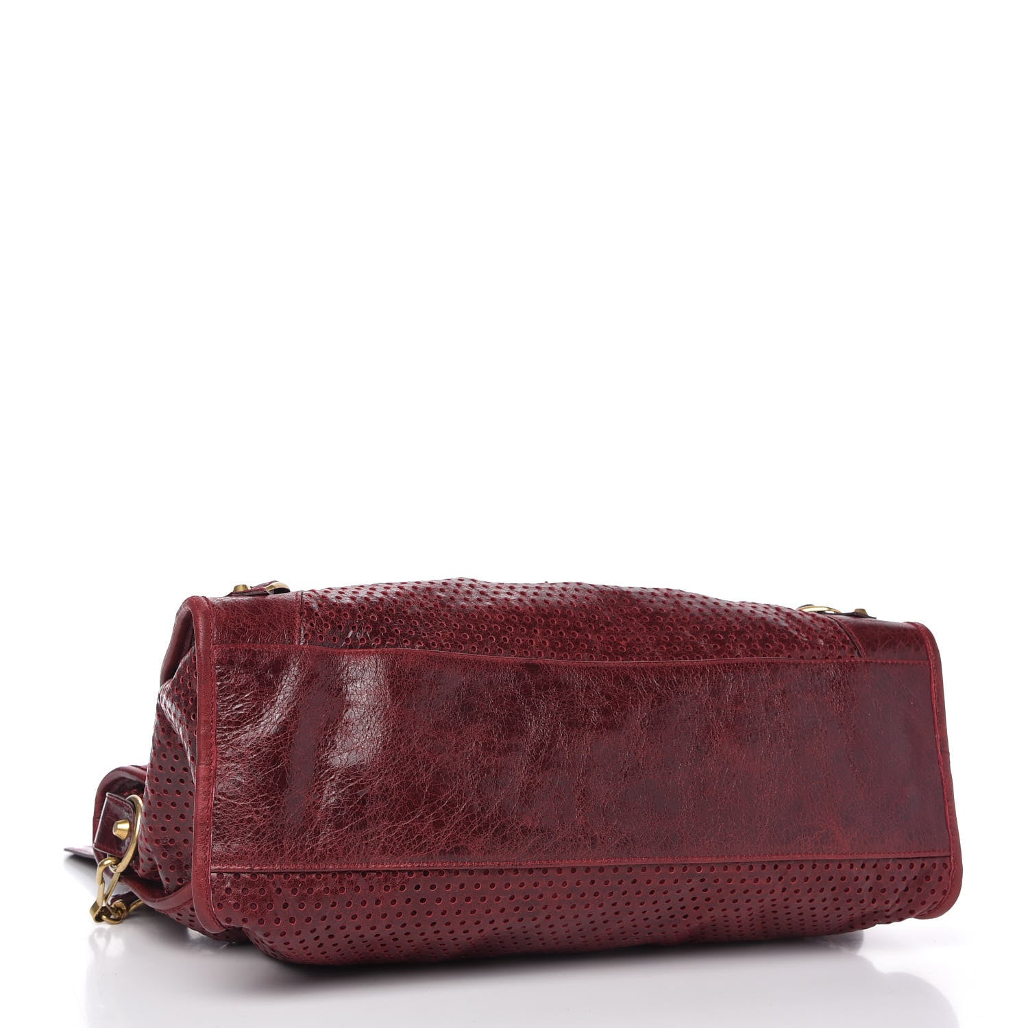 Balenciaga Agneau Laser Cut Cross Classic Gold Hardware City Rouge Lie De Vin 4 of 9