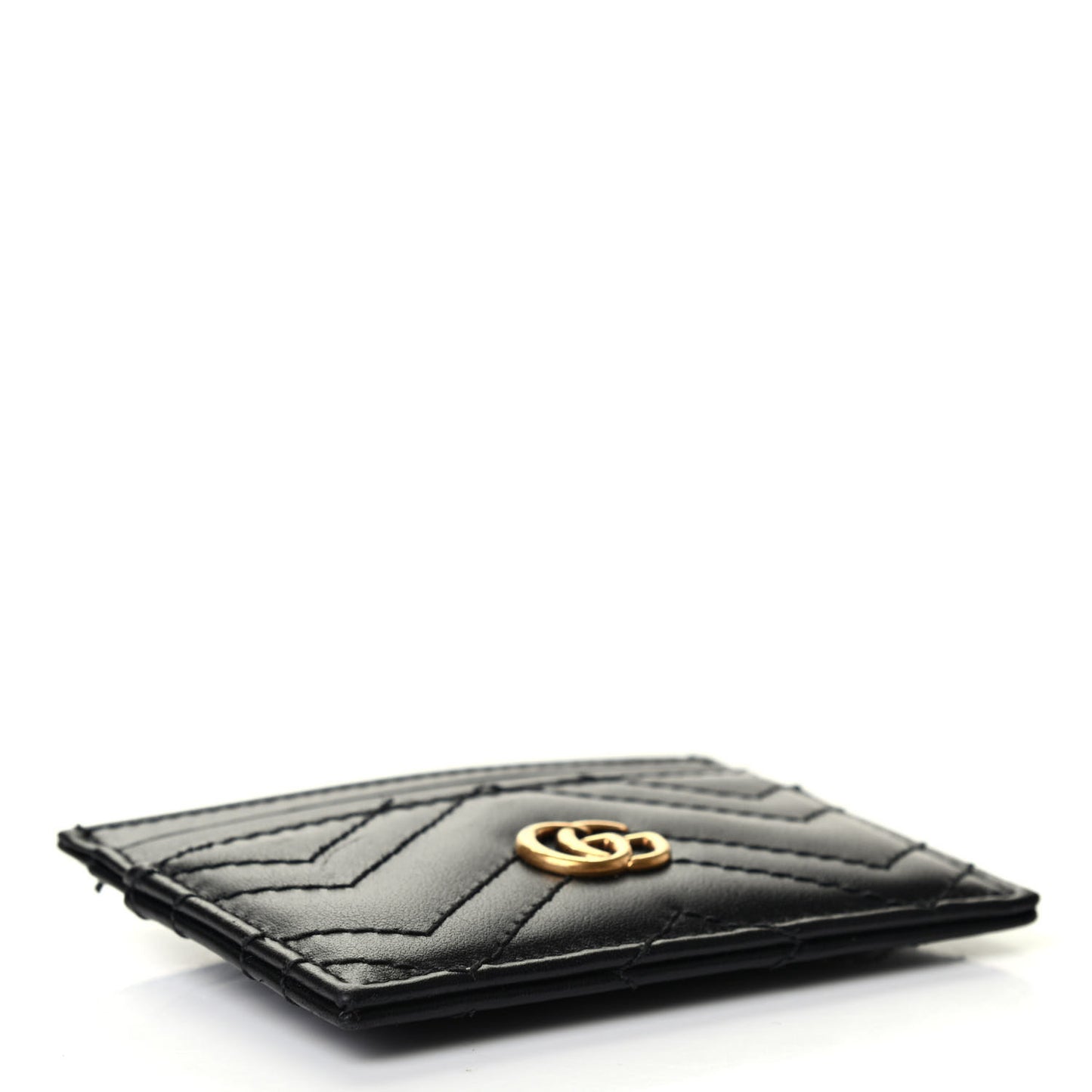 Calfskin Matelasse GG Marmont Card Holder Black