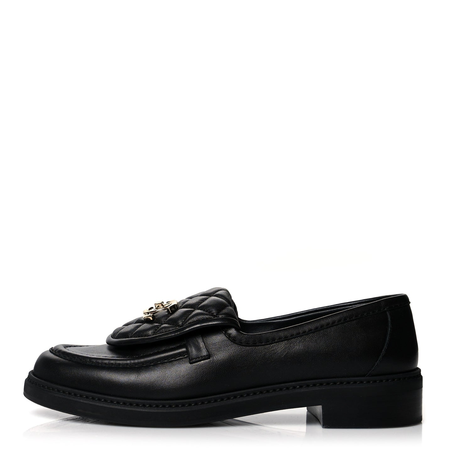 Lambskin Quilted CC Turnlock Loafers 39 Black
