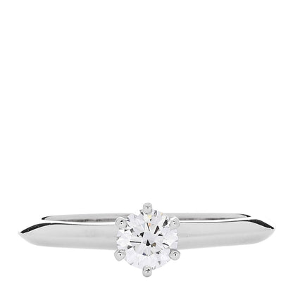 Tiffany Platinum Diamond .33ct Solitaire Engagement Ring 50 5.5 1 of 6