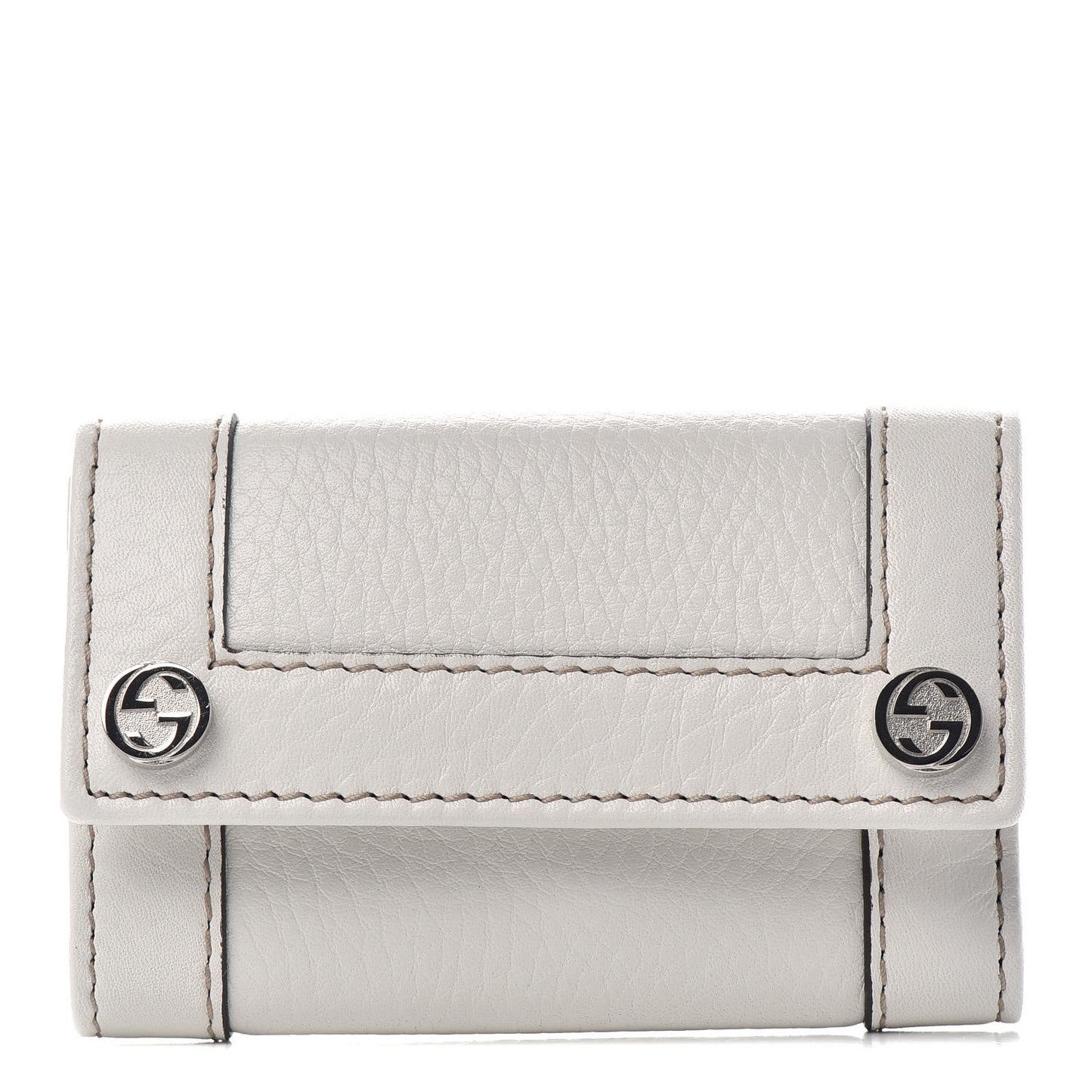 Calfskin Charmy 6 Key Holder Case White