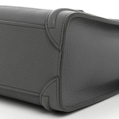 Celine Drummed Calfskin Nano Luggage Kohl 11 of 11