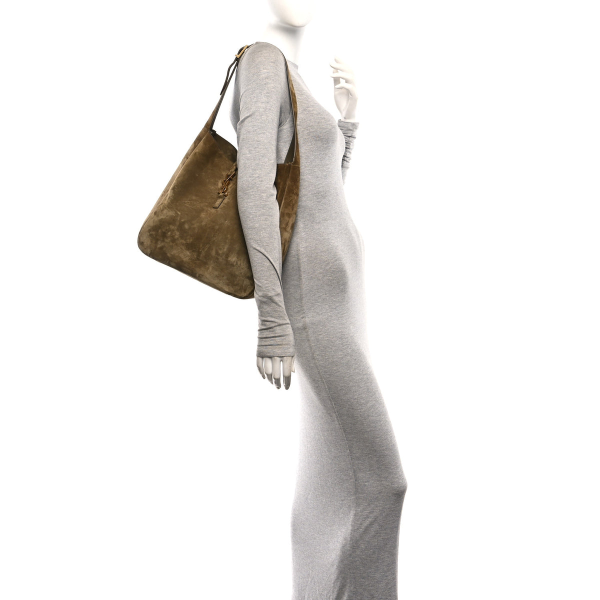 Saint Laurent Suede Large Le 5 A 7 Soft Hobo New Barley 2 of 10