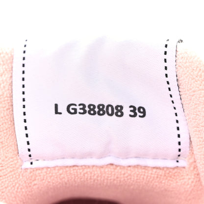 Chanel Grained Calfskin Fabric Womens Logo Sneakers 39 White Light Pink 7 of 7