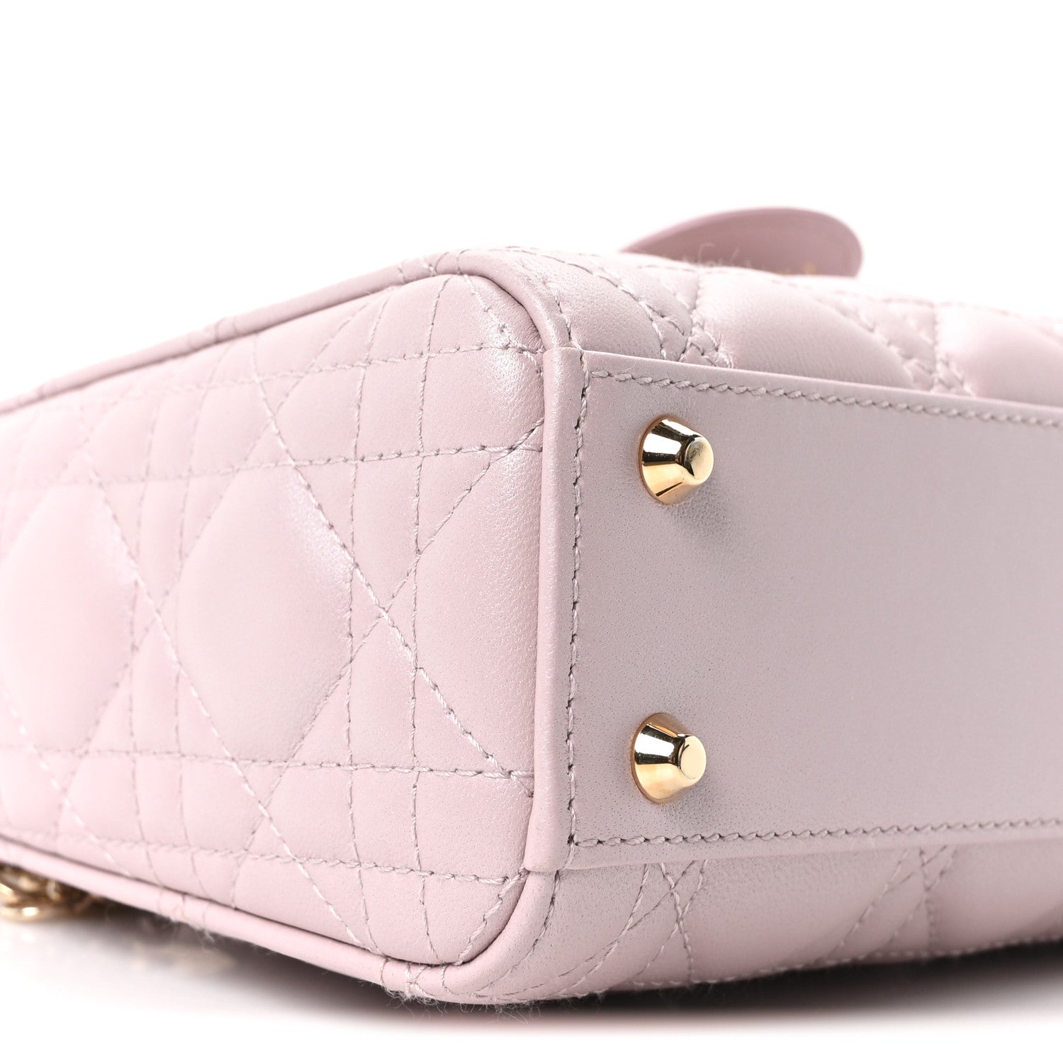 Christian Dior Metallic Lambskin Cannage Mini Lady Dior Lotus 9 of 10