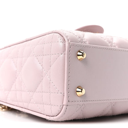 Christian Dior Metallic Lambskin Cannage Mini Lady Dior Lotus 9 of 10