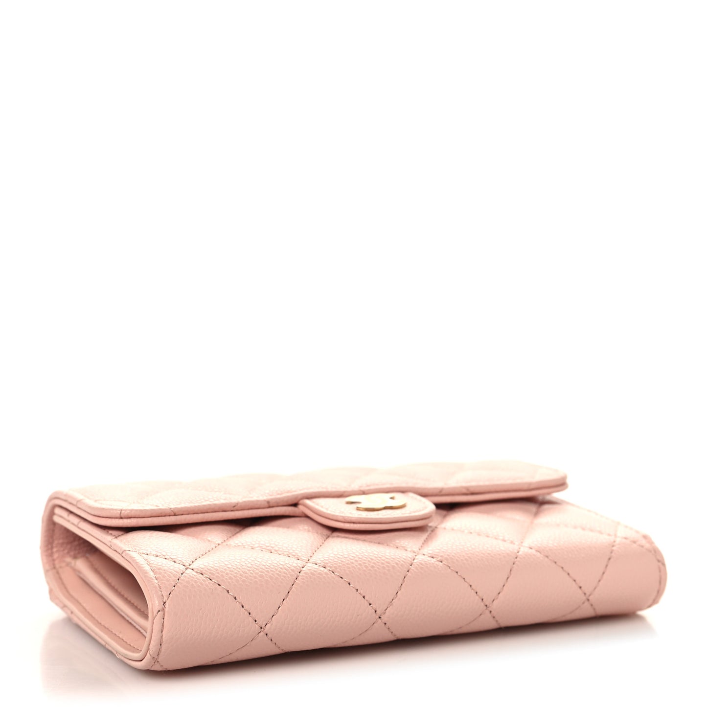 Caviar Quilted Medium Flap Wallet Light Pink