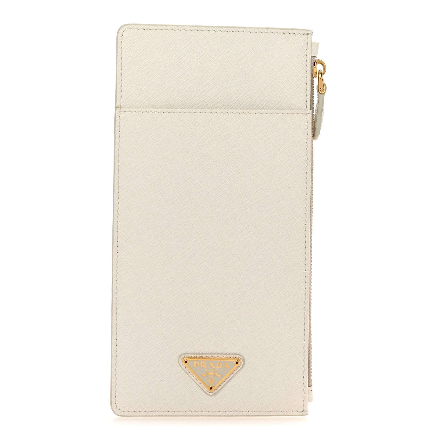 Prada Saffiano Triangle Phone Case Pouch White 1 of 7