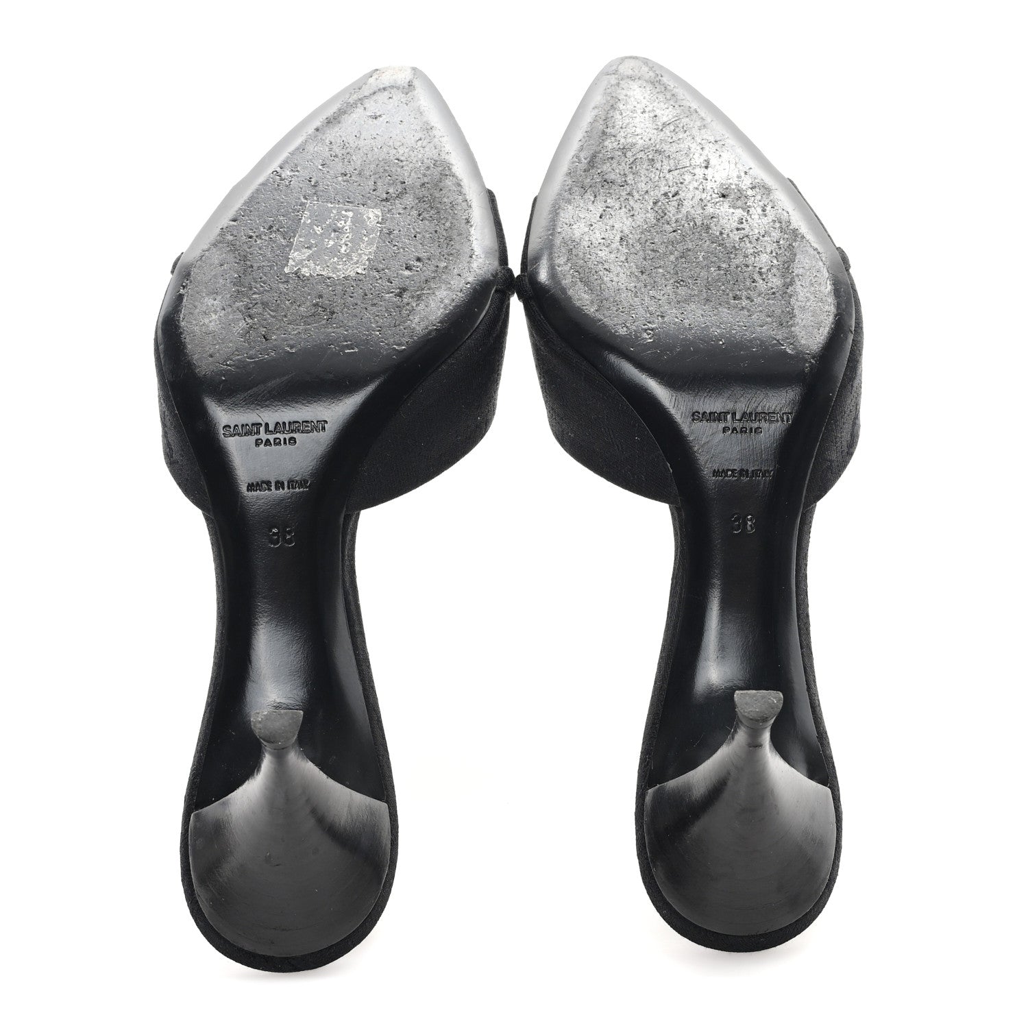 Saint Laurent Jacquard All-Over Monogram Le Maillon 60mm Mules 38 Black 6 of 9