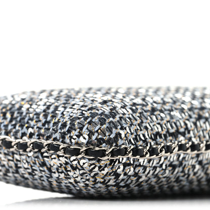 Chanel Tweed Sequin Chain Around Phone Holder Silver Black 10 of 10