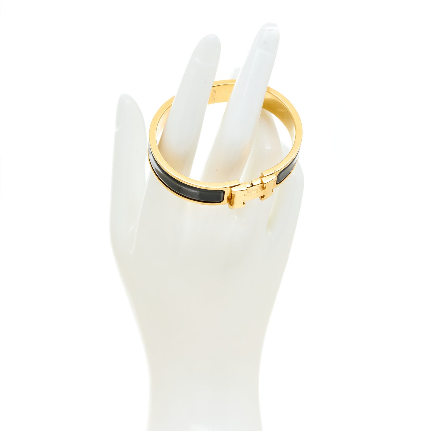 Enamel Narrow Clic Clac H Bracelet PM Black
