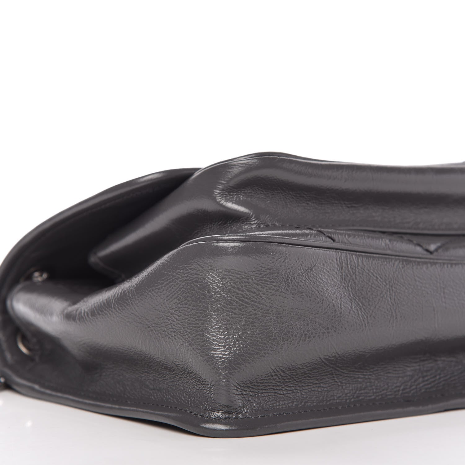 Saint Laurent Crinkled Calfskin Matelasse Monogram Baby Niki Chain Satchel Storm 6 of 10