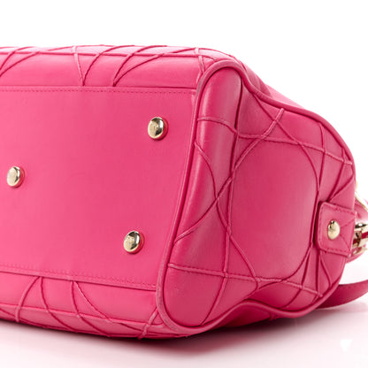 Christian Dior Lambskin Cannage Granville Polochon Fuchsia 14 of 16