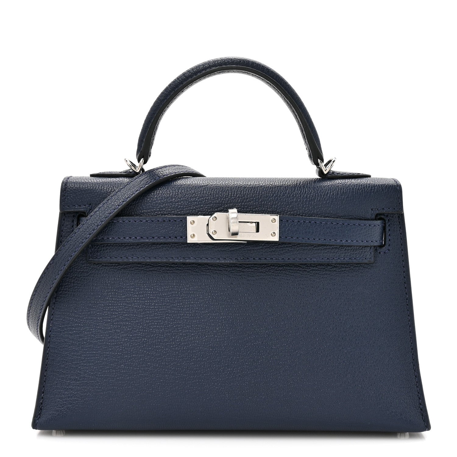 Hermes Chevre Mysore Verso Mini Kelly Sellier 20 Bleu Navy Bleu Zellige 1 of 11