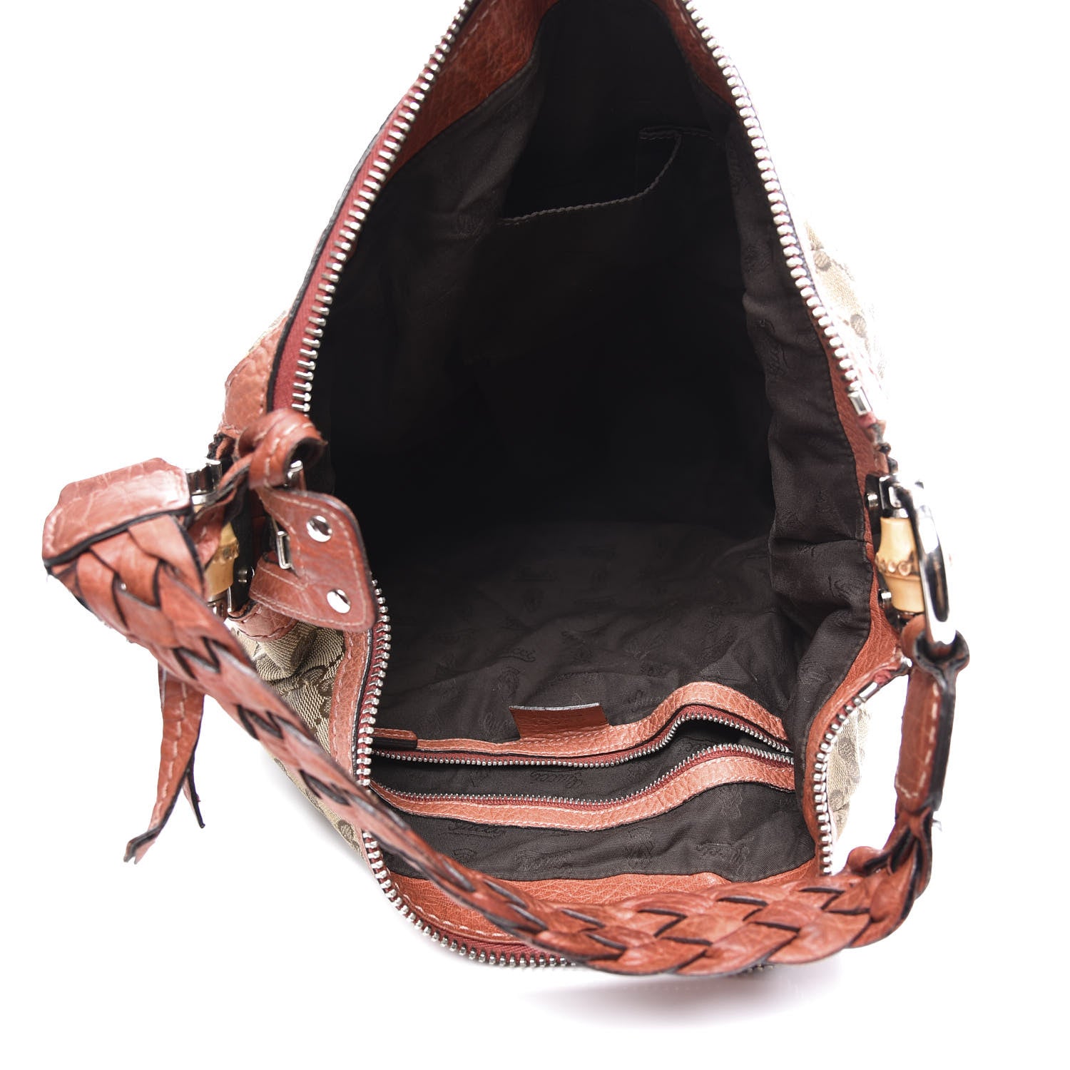 Gucci Monogram Medium Bamboo Bar Hobo Coral 4 of 12
