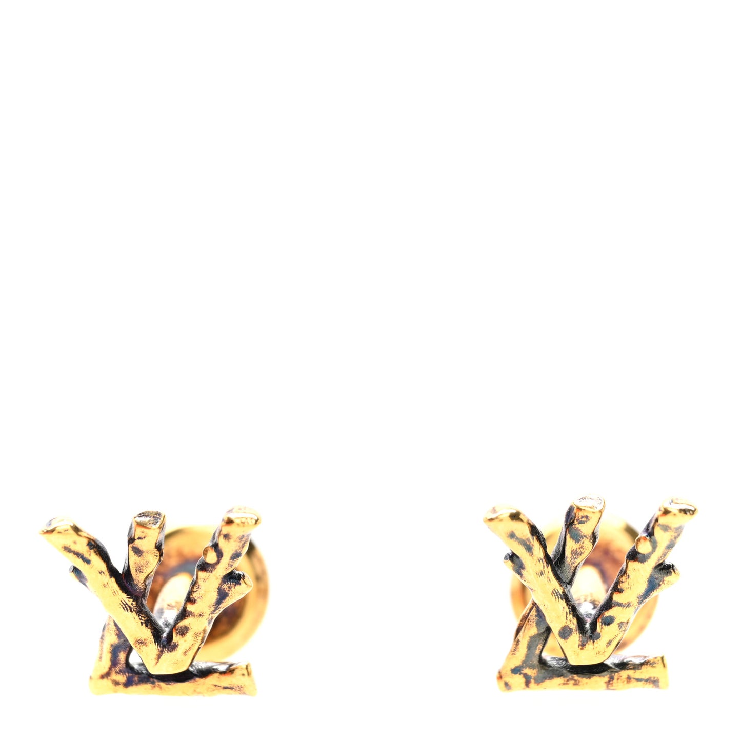Metal LV Twig Cufflinks Gold