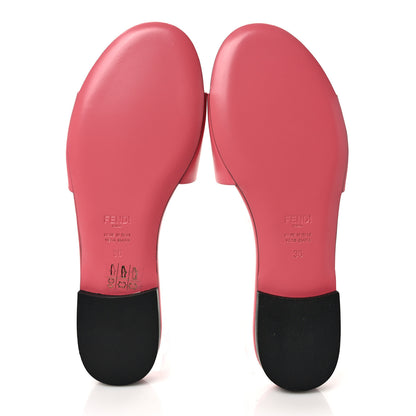 Fendi Vitello Cuoio Baguette Flat Slide Sandals 36 Pink Dalia 5 of 8