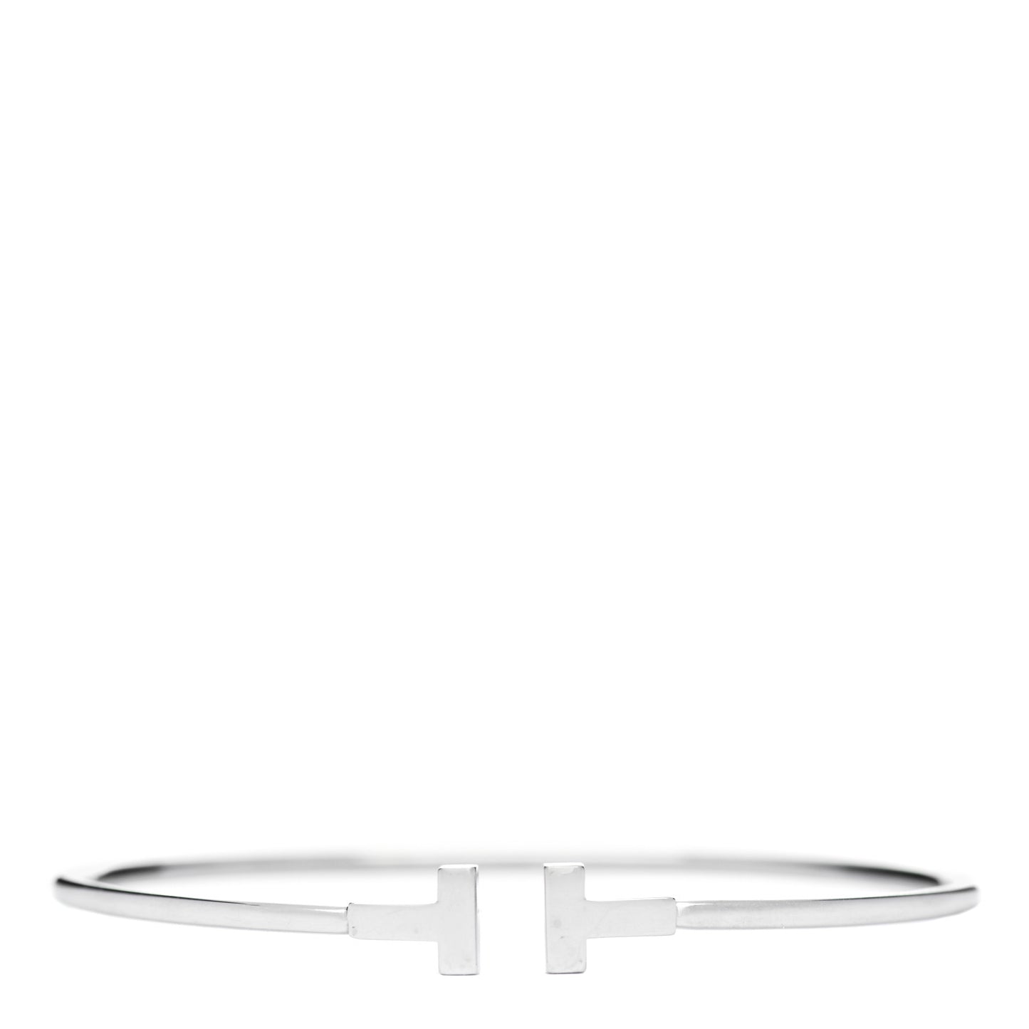18K White Gold Narrow T Wire Bracelet