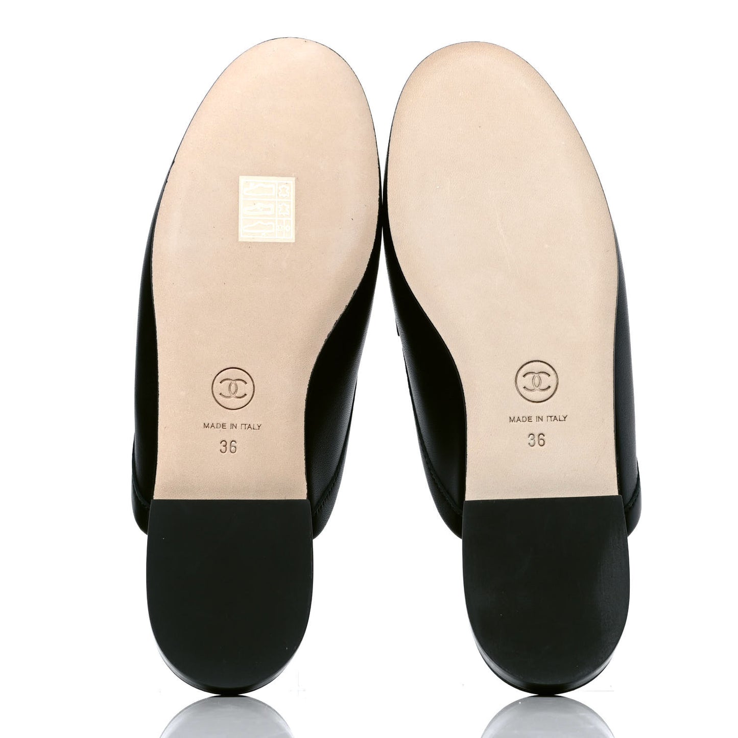 Lambskin Pearl CC Mules 36 Black