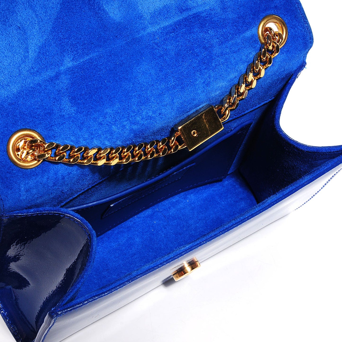 Patent Small Classic Monogram Satchel Royal Blue