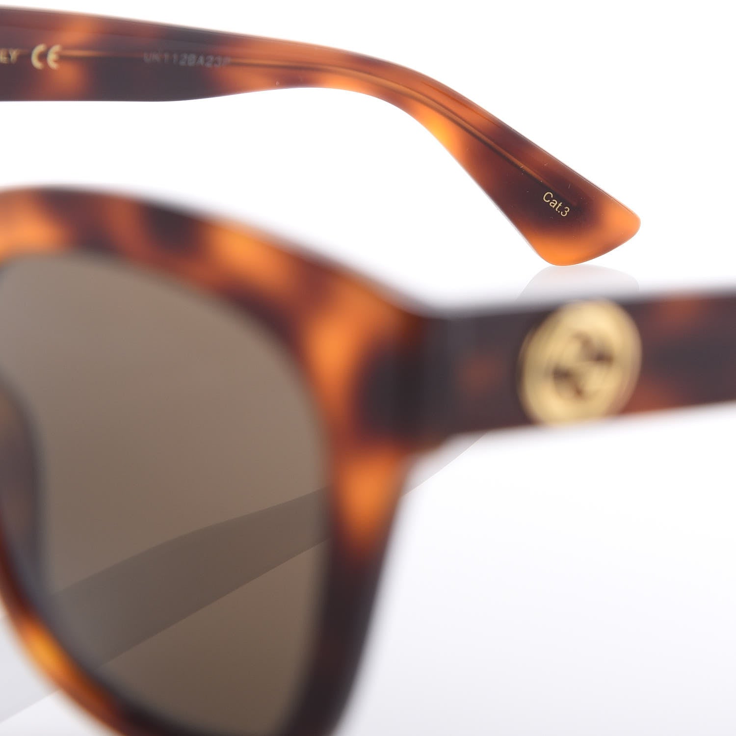 Gucci Acetate Square Frame Sunglasses GG0029S Tortoise 6 of 7