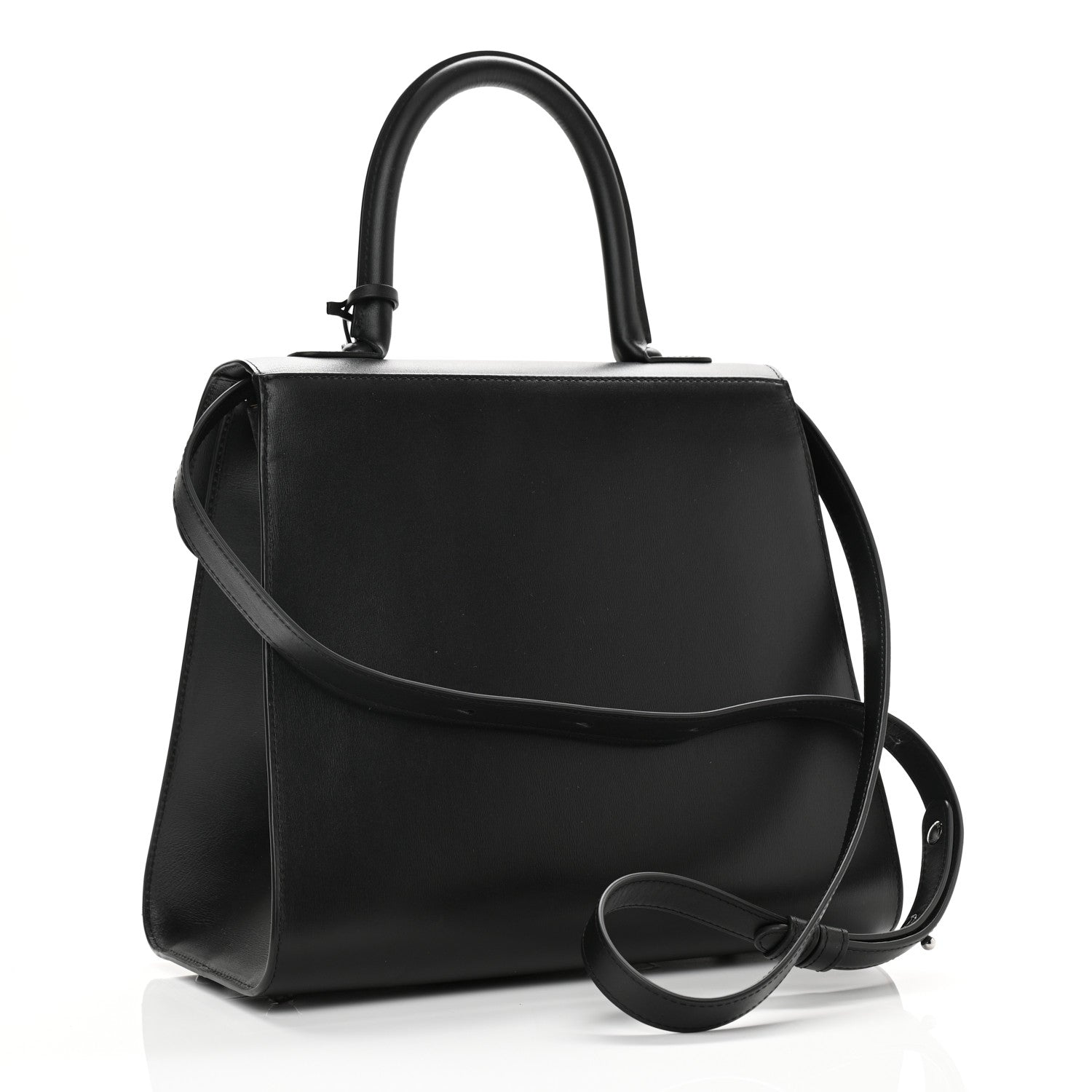 Delvaux Calfskin MM L'Humour Brillant Satchel Black 4 of 13