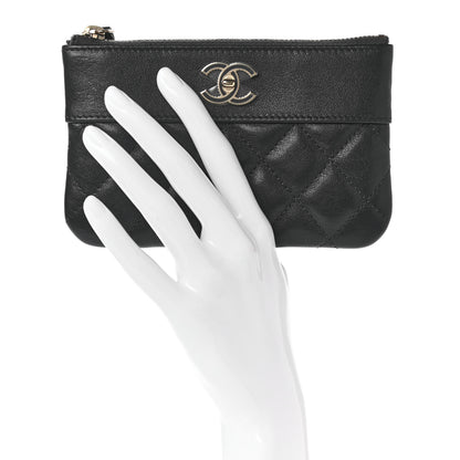 Chanel Sheepskin Quilted Small Vintage Mademoiselle Cosmetic Case Black 2 of 7