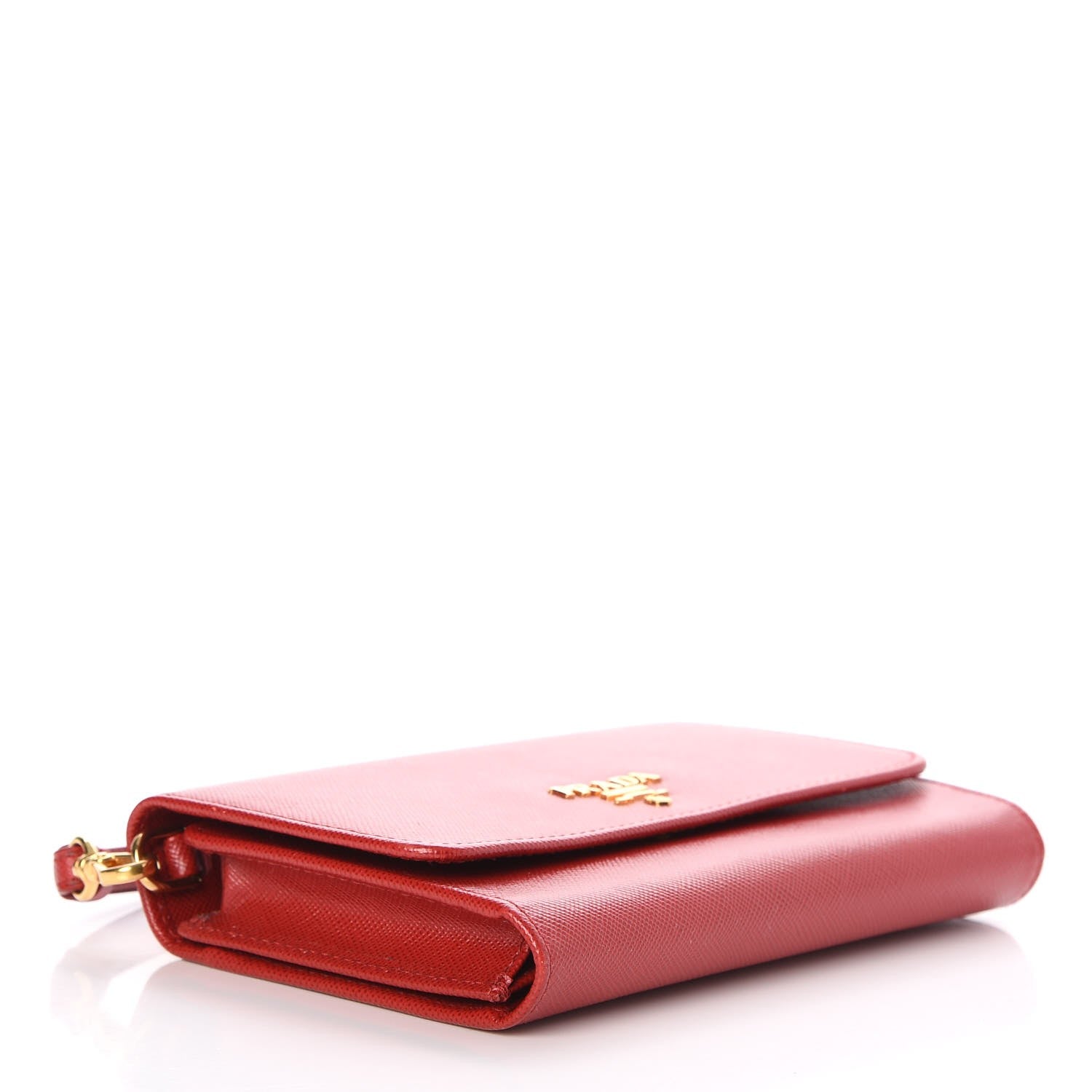 Prada Saffiano Metal Compact Wristlet Wallet Fuoco 4 of 10