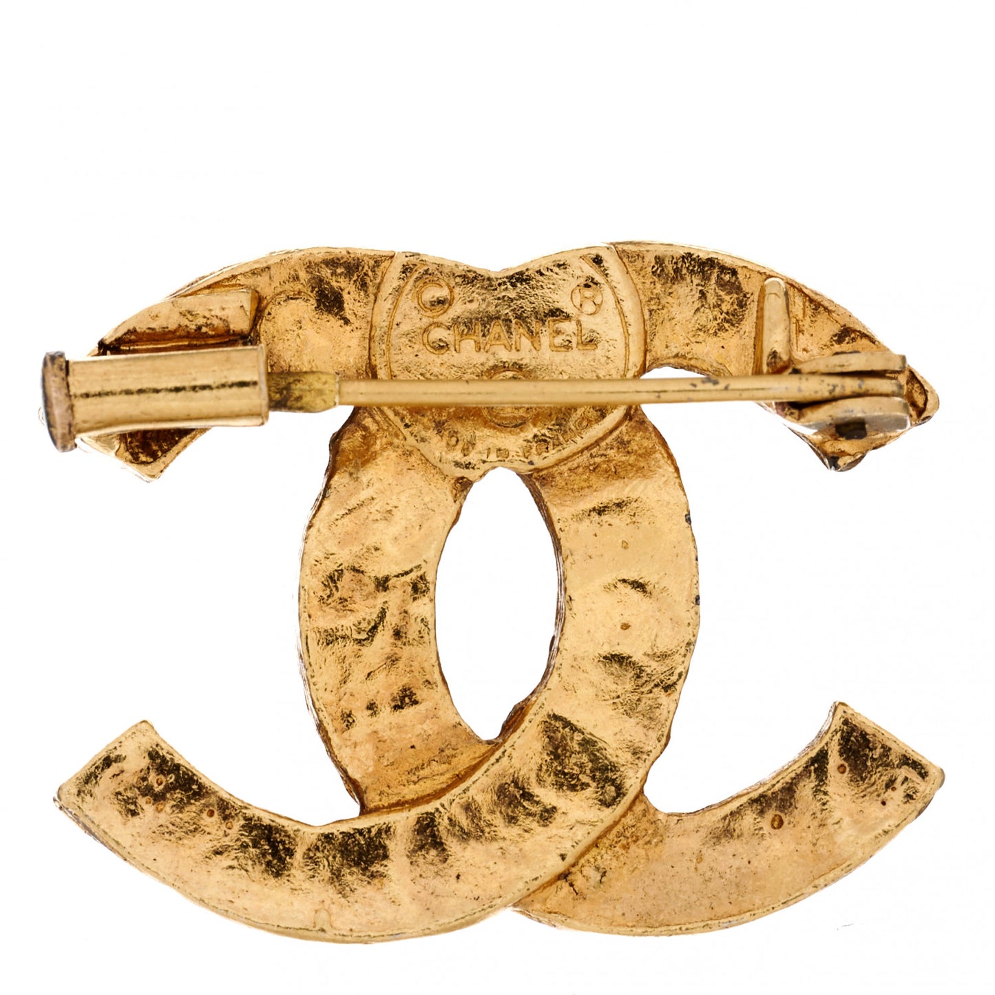 Crystal CC Brooch Gold