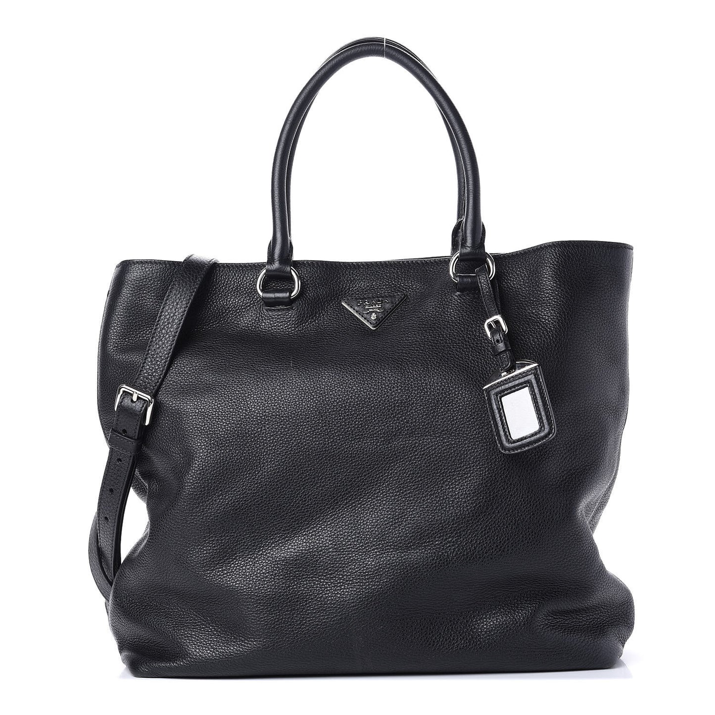 Vitello Daino Shopping Tote Black
