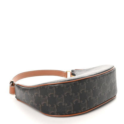Celine Triomphe Canvas Calfskin Ava Shoulder Bag Tan 4 of 10