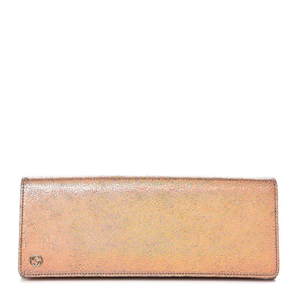 Gucci Metallic Crackled Calfskin Broadway Clutch Salmone 1 of 10