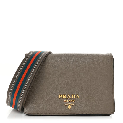Prada Vitello Daino Crossbody Flap Argilla 1 of 14