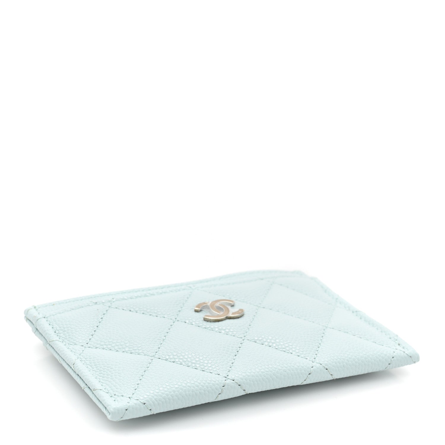Chanel Caviar Quilted Card Holder Light Blue 4 of 11