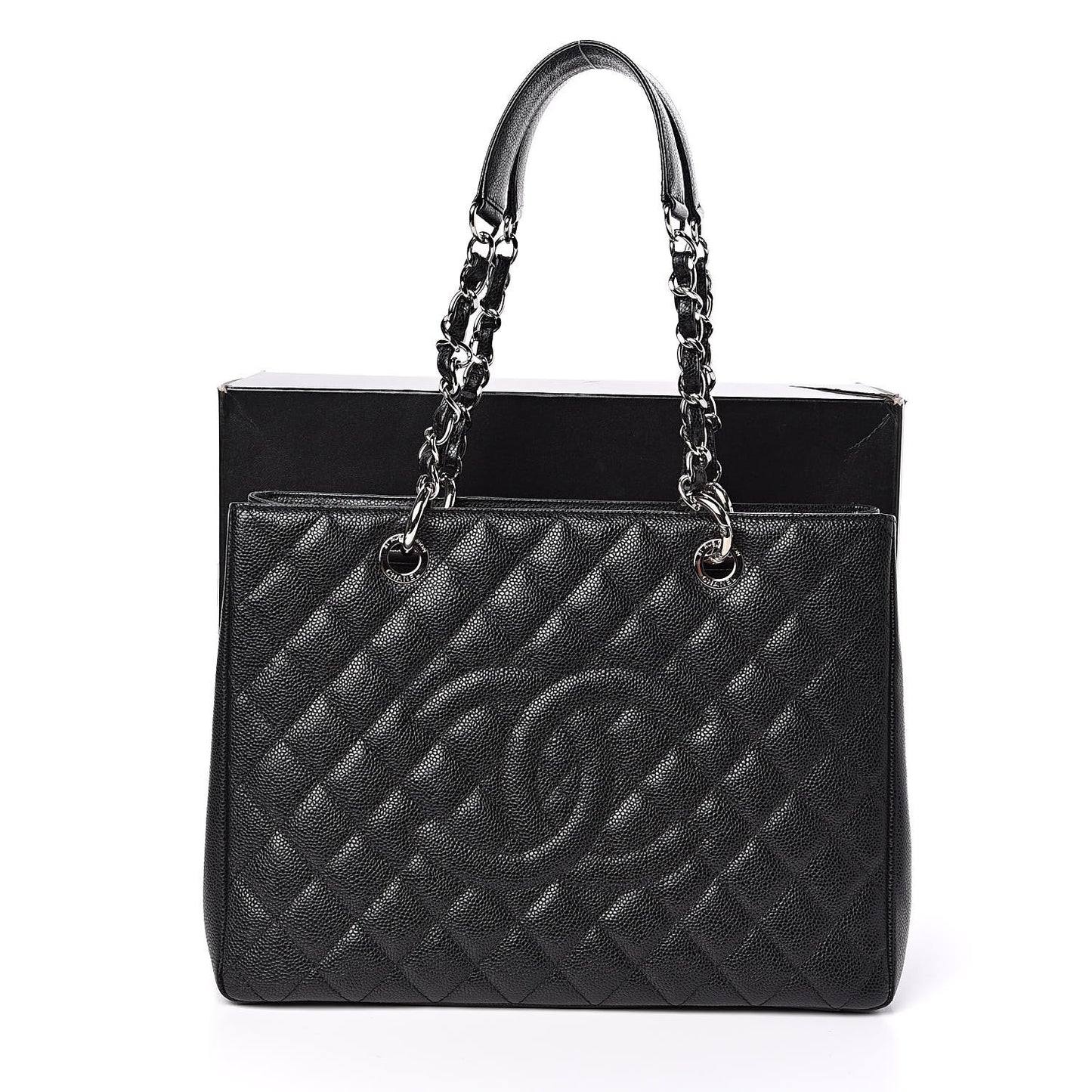 Caviar Quilted Grand Shopping Tote GST Black