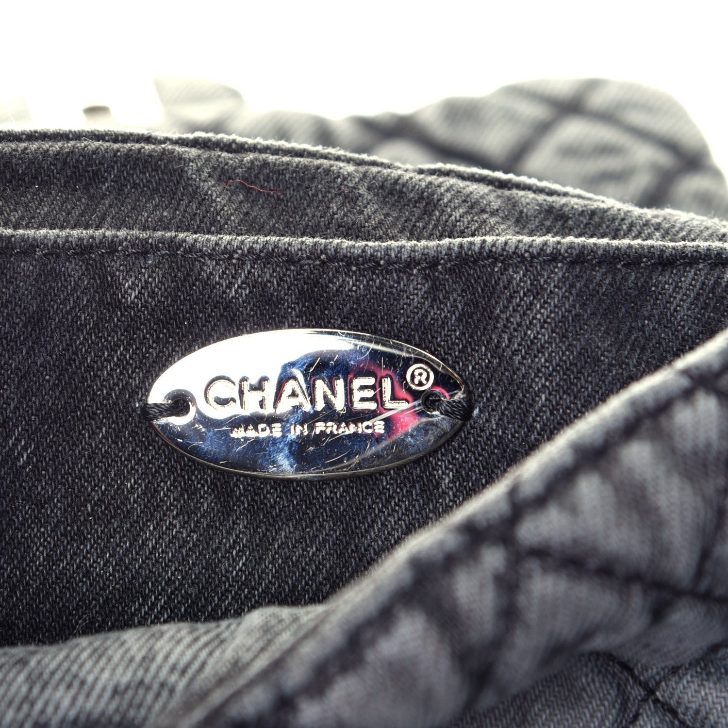 Chanel Washed Denim Quilted Small Denimpression Flap Grey Black 6 of 10