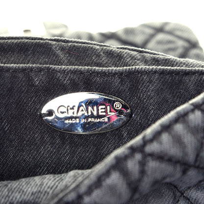 Chanel Washed Denim Quilted Small Denimpression Flap Grey Black 6 of 10