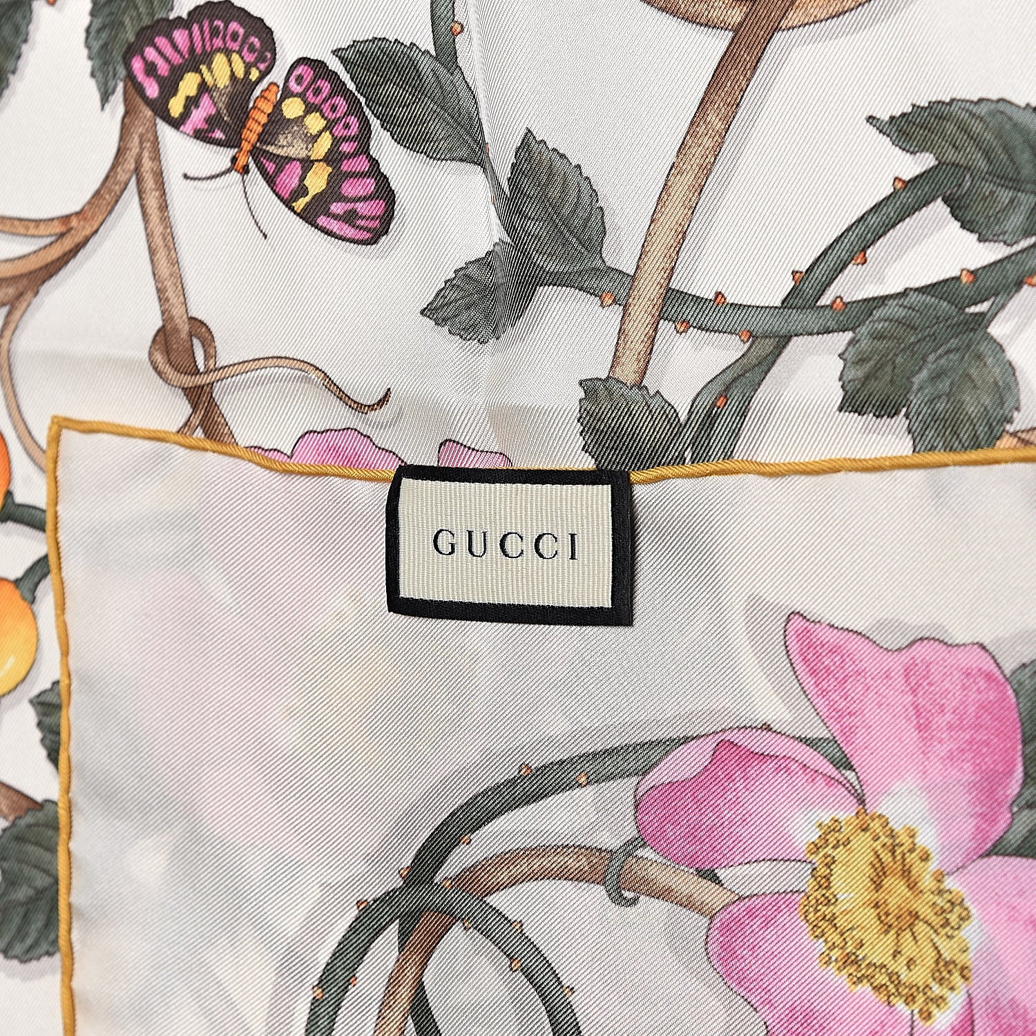 Gucci Silk Twill Flowerwebby Square Scarf White 3 of 4