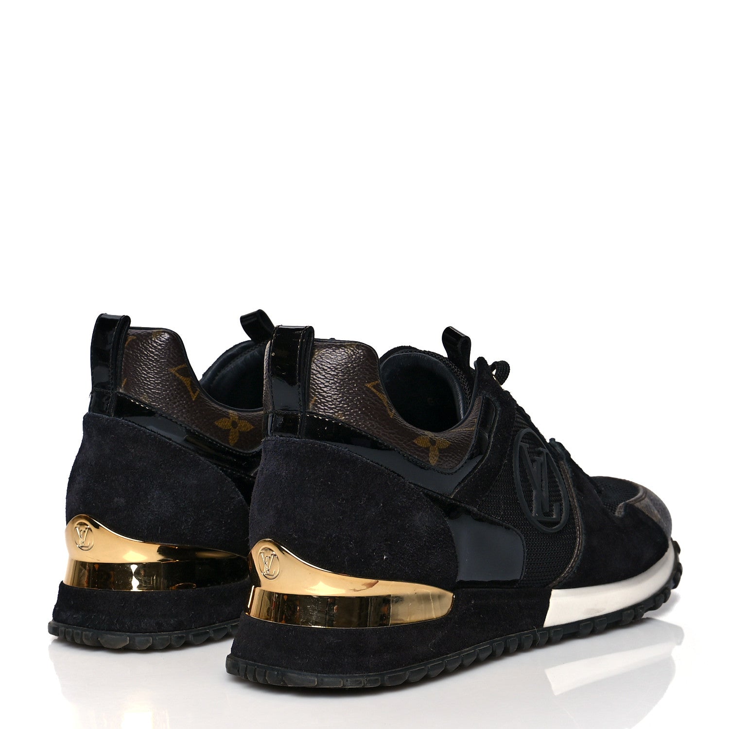 Louis Vuitton Suede Monogram Run Away Sneakers 37 Black 4 of 8