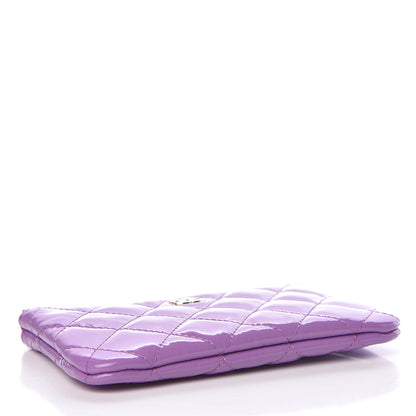 Chanel Patent Quilted Small Cosmetic Case Purple 4 of 8